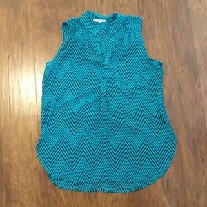 Blue and black blouse